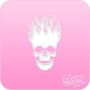 Plantilla Facepaint Sillyfarm Cráneo en llamas