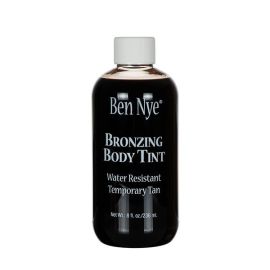Ben Nye Bronzing Body Tint temporary bronze body makeup in glass bottle for professional stage and beauty makeup
