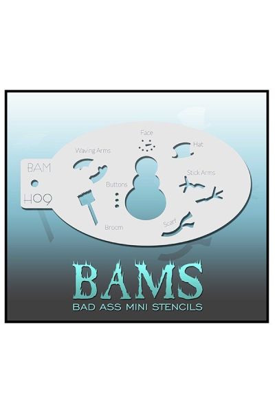 Bad Ass Bams FacePaint Stencil Muñeco de nieve