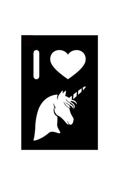 Plantilla Glittertattoo I Love Unicorn (pack de 5)