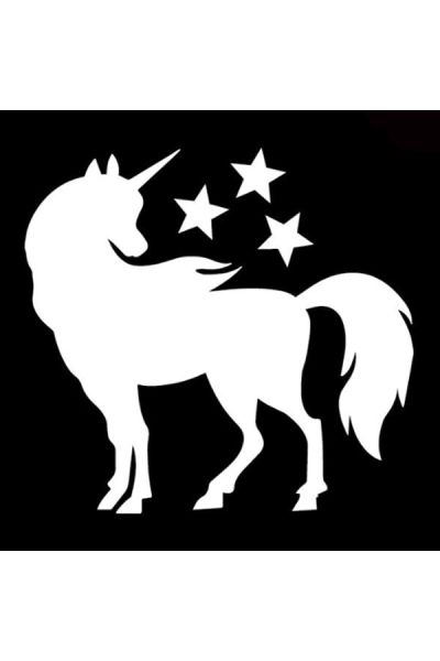 Glittertattoo Stencil Unicornio Mágico (pack de 5)