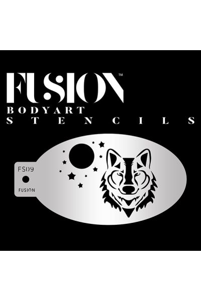 Plantilla de pintura facial de lobo mítico 