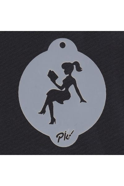 Pintar la caraPlantilla Barbie sentada