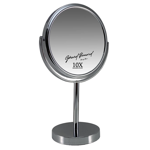 Espejo de maquillaje metálico