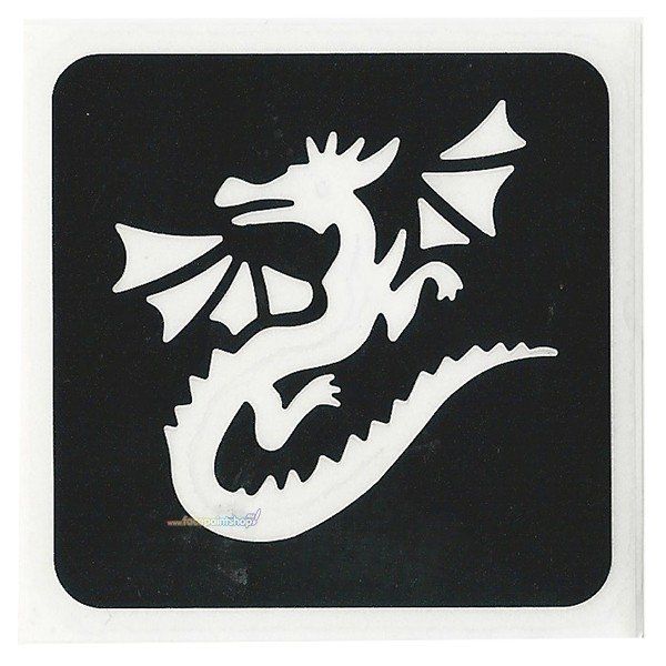 Glittertattoo Stencil Dragón Volador (pack de 5)
