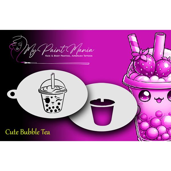 Plantilla Facepainting Cute Bubble Tea