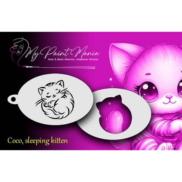 Plantilla Facepainting Coco Gatito Durmiente