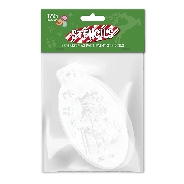 Set de plantillas para pintar la cara en Navidad - 5 diseños festivos