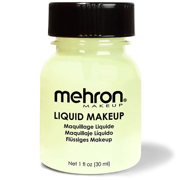 Mehron Pintura facial líquida que brilla en la oscuridad