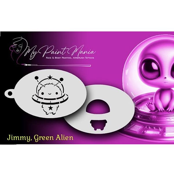 Plantilla para pintar caras Jimmy, Alien verde