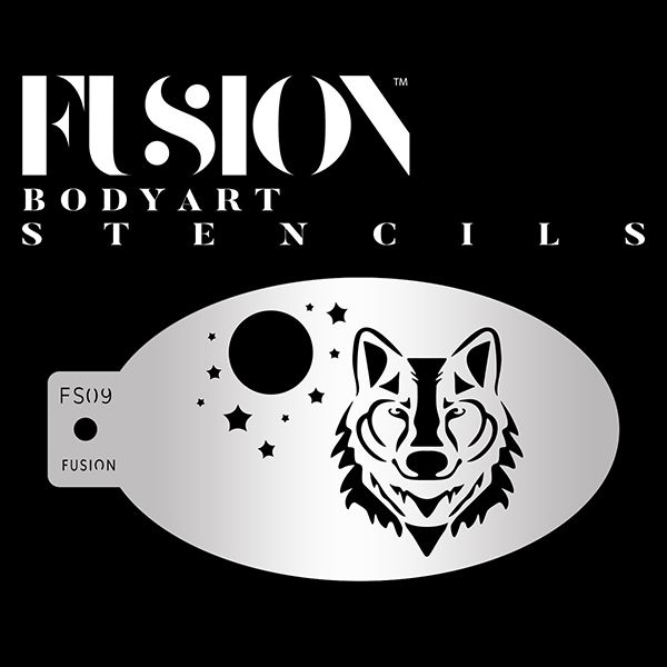 Plantilla de pintura facial de lobo mítico 
