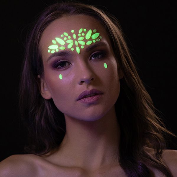Joyas faciales que brillan en la oscuridad Aurora Boreal