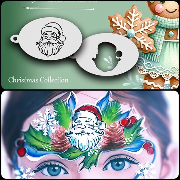 Plantilla para pintar la cara de Papá Noel